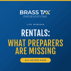 Rentals: What Preparers Are Missing LIVE WEBINAR